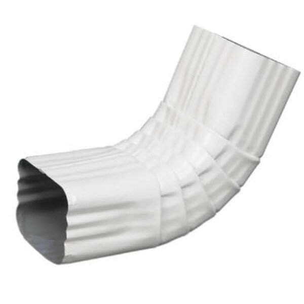 Swivel 33064 2 x 3 in. White Galvanized Steel Gutter Front Elbow; Style A - SW564650