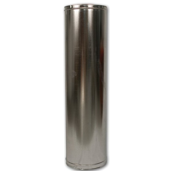 Comfort Flame Chimney Pipe, 1238 in OD, 48 in L, Galvanized Steel - 48-8DM