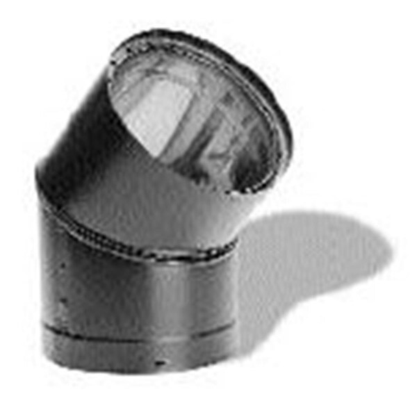 Blueprints 8645 6in Double Wall Black 45 Degree Elbow - BL1647747