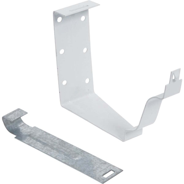 Amerimax Home Products Snap Lok Fascia Bracket, White Galvanized Steel, 5-In., 2-Pc. - 33022