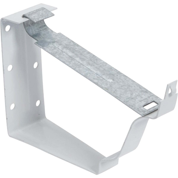 Amerimax Home Products Snap Lok Fascia Bracket, White Galvanized Steel, 5-In., 2-Pc. - 33022