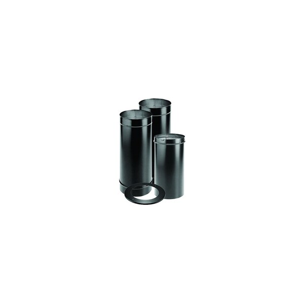 M&G Duravent DuraBlack Stove Pipe Kit, Black Single-Wall Stainless Steel, 6-In. - 6DBK-KSP