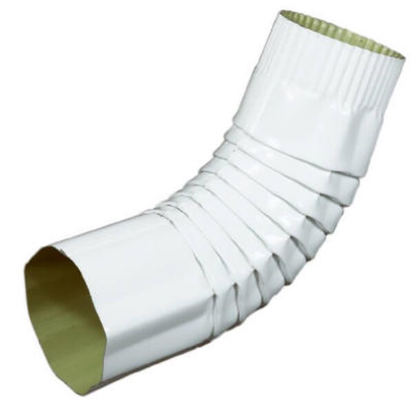 Swivel 470781 4 in. White Aluminum Gutter Elbow, Round - SW697827