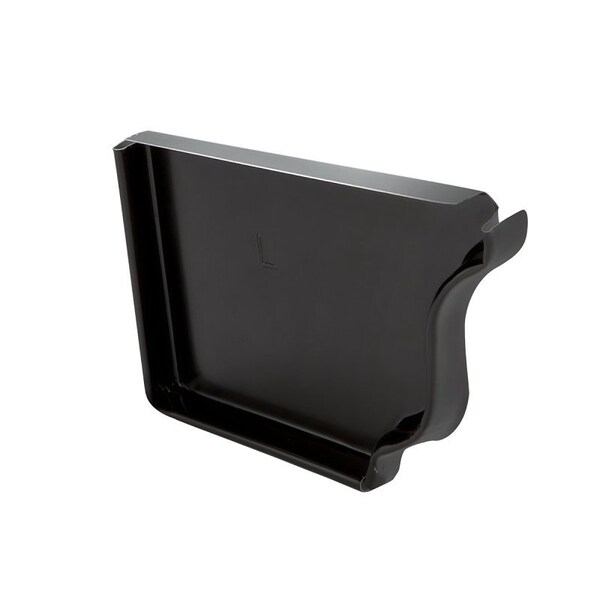 Euramax 2500535 K-Style Gutter Left End Cap, 1 ft L, 5 in W, Aluminum, Black - 2500535HP