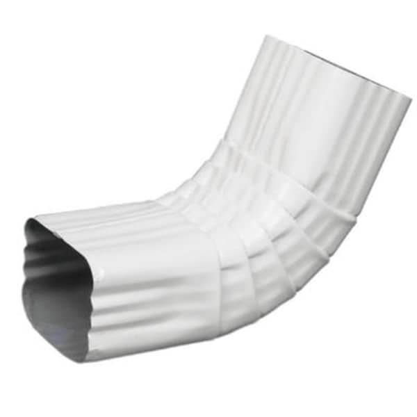 Amerimax Home Products 33064 2 x 3 in. White Galvanized Steel Gutter Front Elbow- Style A - 320523