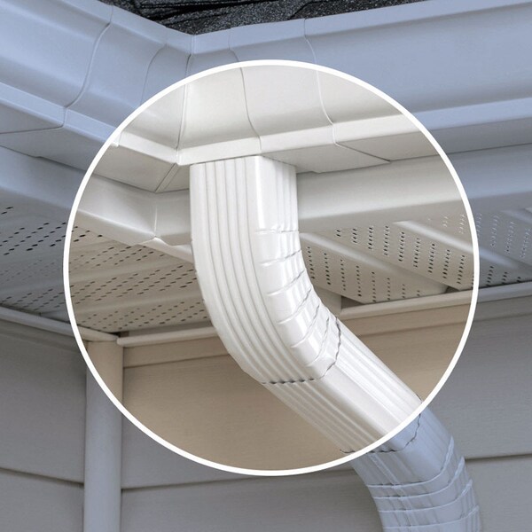Amerimax Home Products Amerimax 2 in. H X 3 in. W X 17 in. L White Aluminum A Gutter Elbow - 27264