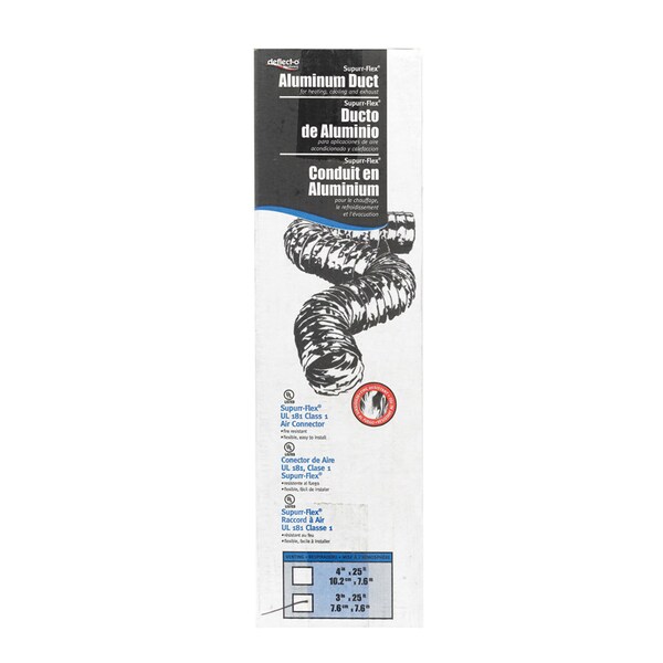Supurr-Flex Deflect-O Superr-Flex 25 ft. L X 3 in. D Silver Aluminum Duct - FUL0325
