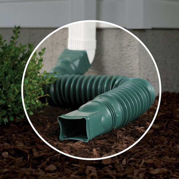 Amerimax Home Products Amerimax Flex-A-Spout 4.5 in. H X 4.5 in. W X 55 in. L Green Vinyl K Downspout Extension - 85011