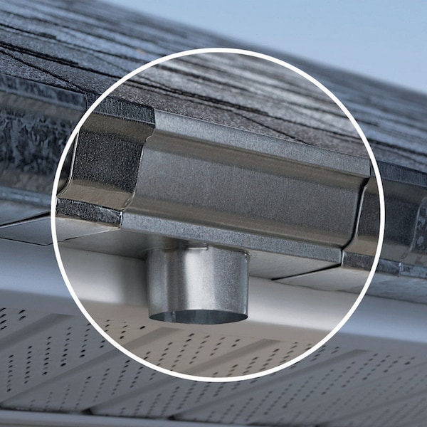 Amerimax Home Products Amerimax 1.5 in. H X 3 in. W X 2 in. L Metallic Aluminum C Downspout Outlet - 21051