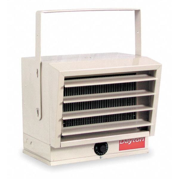 Dayton Electric Wall & Ceiling Unit Heater, 1 Phase, 240/208VAC, 12-1/2 in H x 14 in W x 11-1/4 in D - 3UG73