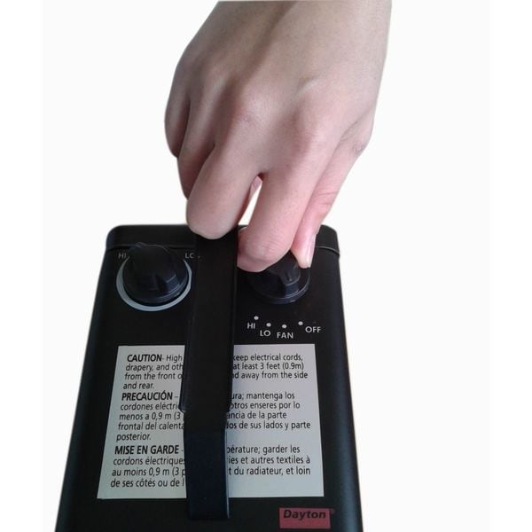 Dayton Portable Electric Heater, 1500W/1000W, 120V AC, 1 Phase, 5118 / 3412 BtuH, Non-Oscillating - 3VU37