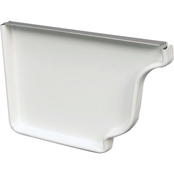Amerimax Home Products Gutter Right End Cap, White Galvanized Steel, 4-In. - 19006