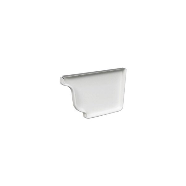 Amerimax Home Products Gutter Right End Cap, White Galvanized Steel, 4-In. - 19006