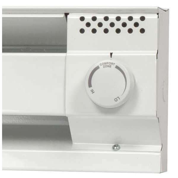 Cadet Electric Baseboard Heater Thermostat, 1 Poles, White, 120/208/240V, 22 A, 40-85 Degrees F - BTF1W