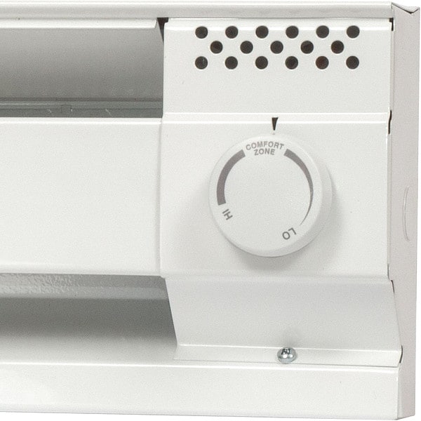 Cadet Electric Baseboard Heater Thermostat, 1 Poles, White, 120/208/240V, 22 A, 40-85 Degrees F - BTF1W