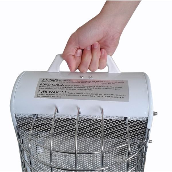 Dayton Portable Electric Heater, 15 in L x 11 1/2 in W x 11 in D, 1500W/900W/600W, 120V AC, White - 3VU31