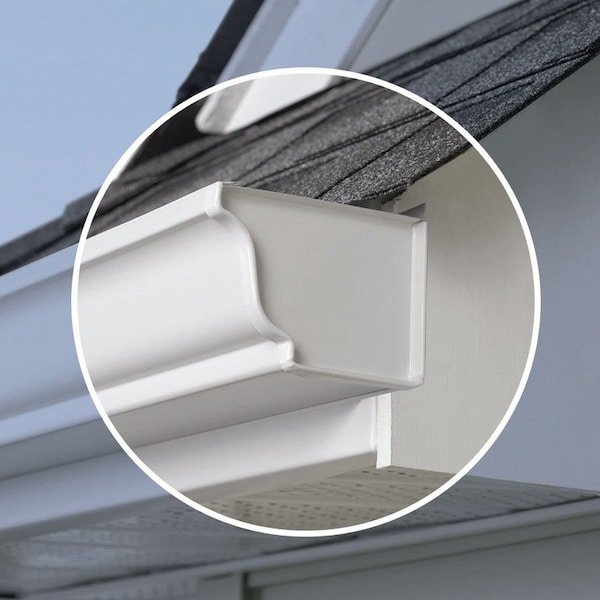 Amerimax Home Products Amerimax 5 in. H X 3.5 in. W X 5 in. L White Aluminum K Right End Cap - 27206