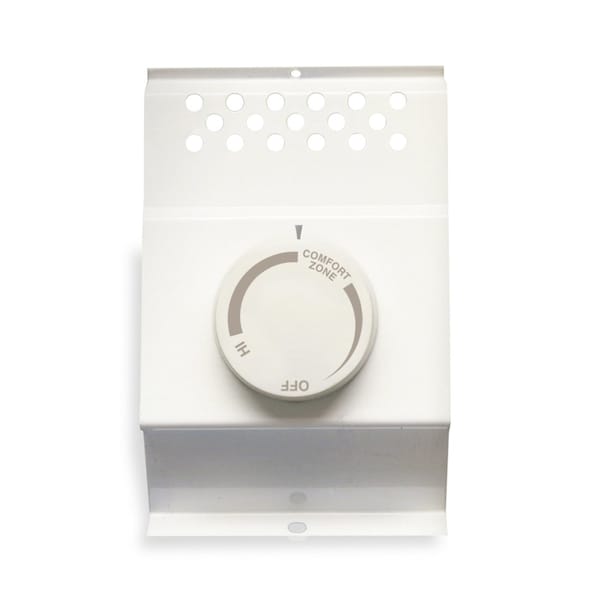 Cadet Electric Baseboard Heater Thermostat, 2 Poles, White, Powder Coated White Paint, 120/208/240V - BTF2W