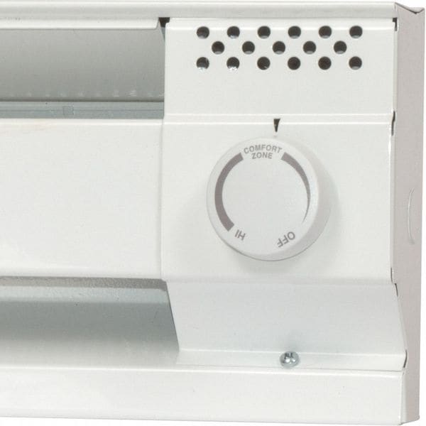Cadet Electric Baseboard Heater Thermostat, 2 Poles, White, Powder Coated White Paint, 120/208/240V - BTF2W