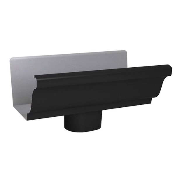 Amerimax Home Products Amerimax 5.75 in. H X 5.5 in. W X 10 in. L Black Aluminum K End w/Drop - 2501035