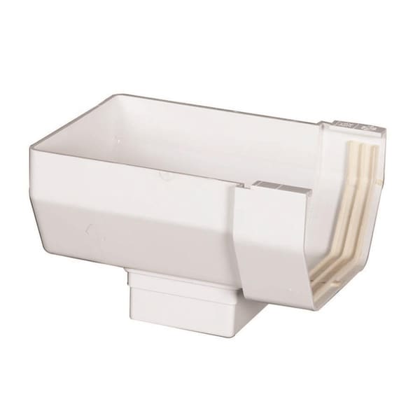 Dendesigns 5 x 4 x 5 in. Vinyl Gutter Outlet Assembly, White, 10PK - DE2739281