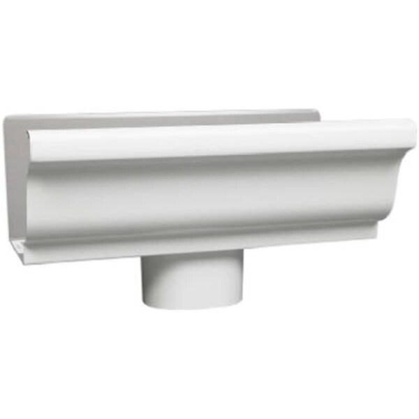 Amerimax Home Products Amerimax Home Products 19010 White Galvanized Steel End With Drop - 4 in - 514141