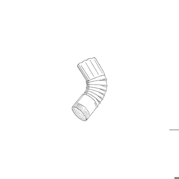 Amerimax Home Products Gutter Elbow, Corrugated Round, Galvanized, 75 Degree, 3-In. Gray - RC63P3