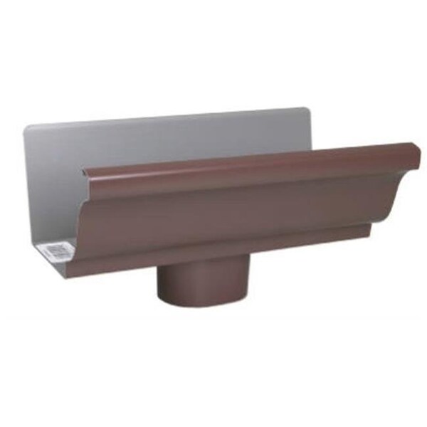 Amerimax Home Products Amerimax Home Products 1901019 Brown Galvanized Steel End With Drop - 4 in - 183236