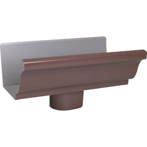 Amerimax Home Products End With Drop For 4-In. Gutter, Brown Galvanized Steel, 4-In. - 1901019