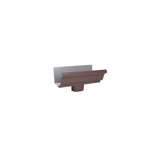 Amerimax Home Products End With Drop For 4-In. Gutter, Brown Galvanized Steel, 4-In. - 1901019