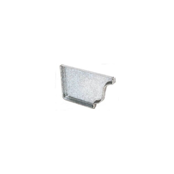 Amerimax Home Products Left End Gutter Cap, White Galvanized Steel, 5-In. - 33005