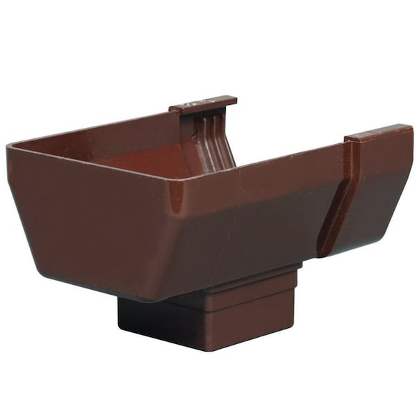 Amerimax Home Products Amerimax 5.8 in. H X 4.5 in. W X 5.8 in. L Brown Vinyl U Gutter Drop Outlet - T1509
