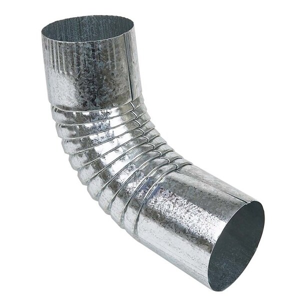 Amerimax Home Products PR63P3 75 deg Plain Gutter Elbow, 3 in Gutter, Steel, Metallic - PR63P3-U