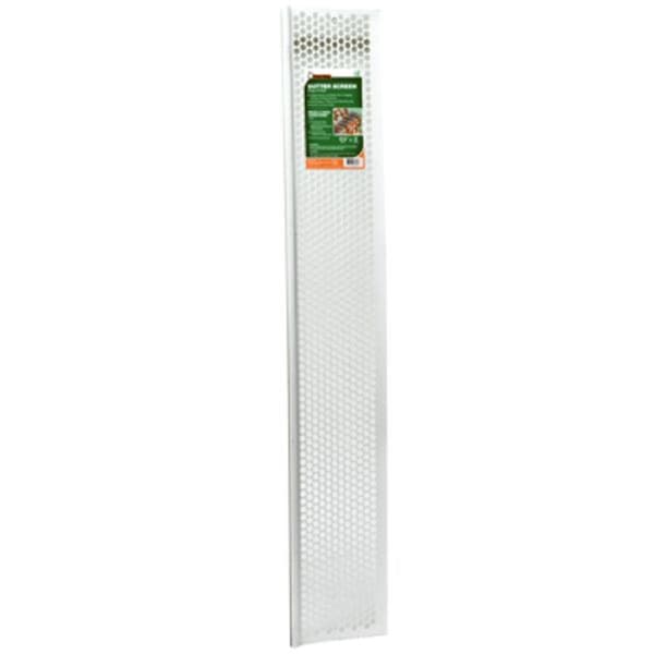 Swivel 6.375 in. x 3 ft. Vinyl Snap-in Gutter Screen, White - SW3350508