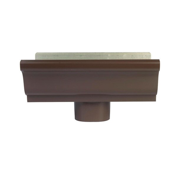Amerimax Home Products 2501019 5 in. K-Style Aluminum Gutter End & Drop Brown, 12PK - 58118