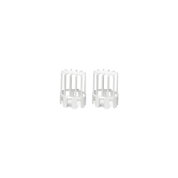 Thermwell Products Gutter Downspout Strainer, Plastic, 3-In Pair White - G626
