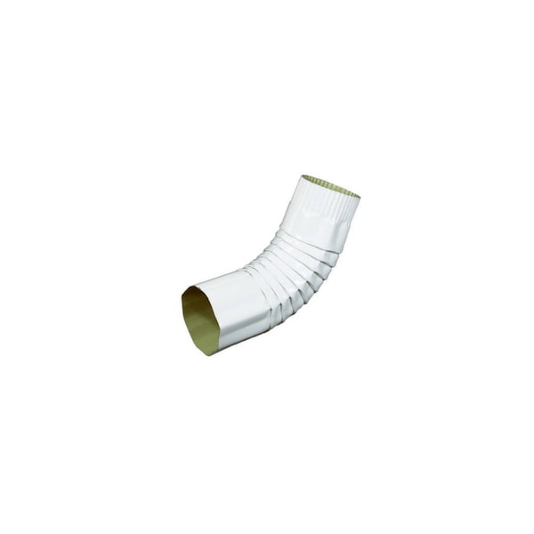 Amerimax Home Products Gutter Elbow, Corrugated Round, White Aluminum, 4-In. - 470781