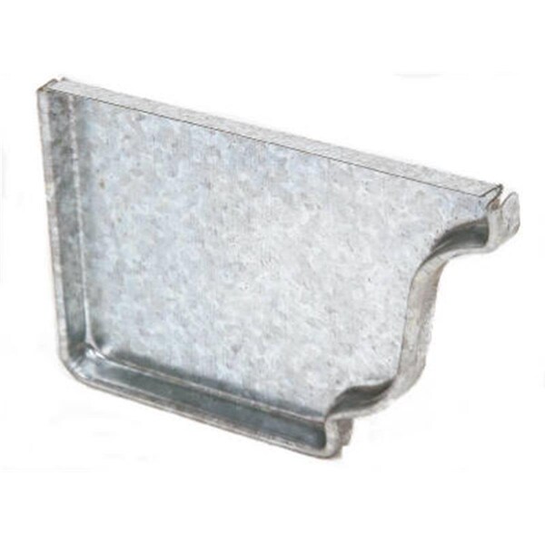 Amerimax Home Products 33005 Left End Gutter Cap- White Galvanized Steel - 5 in - 457648