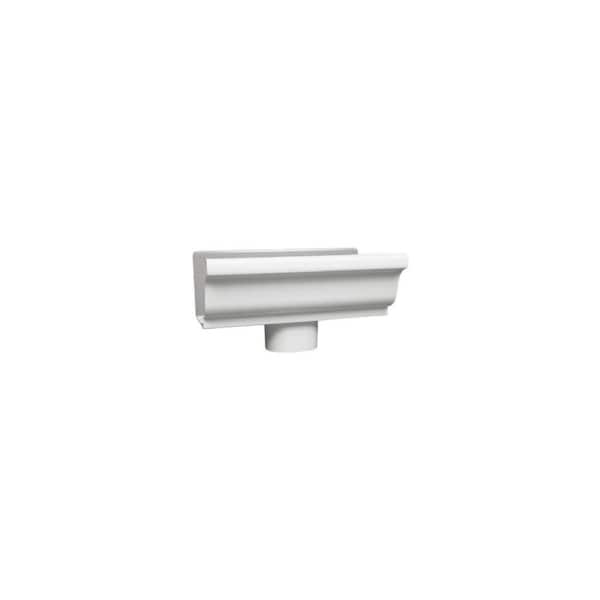Amerimax Home Products End piece With Drop, For 4-In. Gutter, White Galvanized Steel - 19010