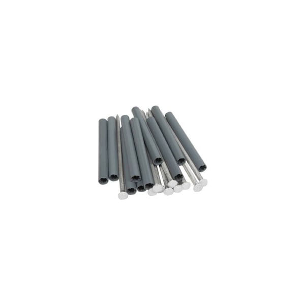 Amerimax Home Products Gutter Spike & 4-In. Plastic Ferrule, White Steel, 7-In, 10PK - 19044