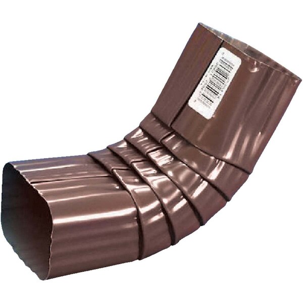 Amerimax Home Products Gutter Front Elbow, Style A, 75 Degree, Brown Galvanized Steel, 2 x 3-In. - 3326419