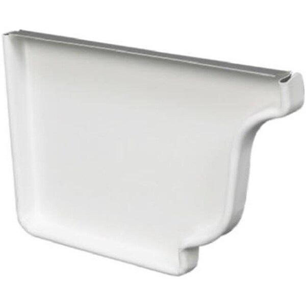 Swivel 19005 Left End Gutter Cap; White Galvanized Steel - 4 in - SW564666