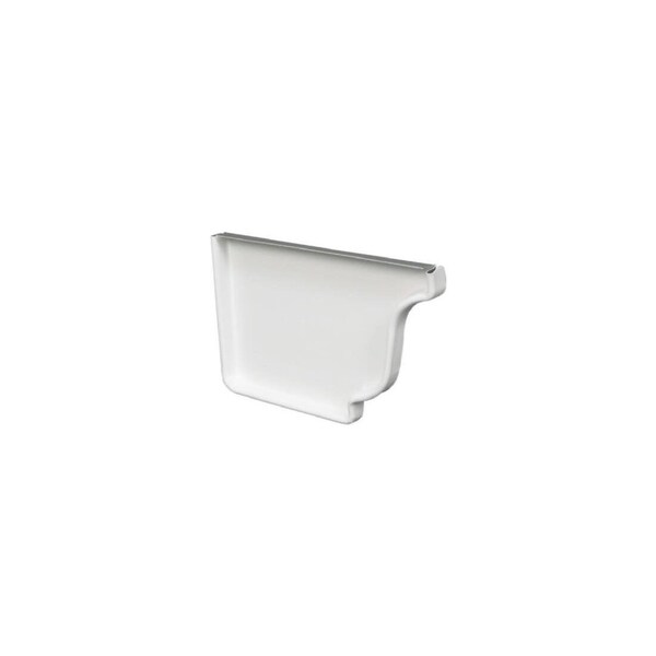 Amerimax Home Products Gutter Left End Cap, White Galvanized Steel, 4-In. - 19005