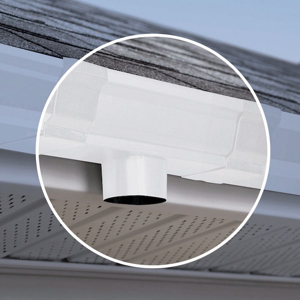 Amerimax Home Products Amerimax 3.5 in. H X 5 in. W X 10 in. L White Aluminum K End w/Drop - 27010
