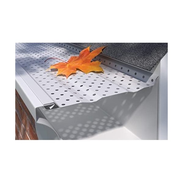 E-Z-Gutter Guard E-Z-Flow Perforated White Aluminum Gutter Guards for 7in Gutter, Covers 39.25ft - 1037 WH