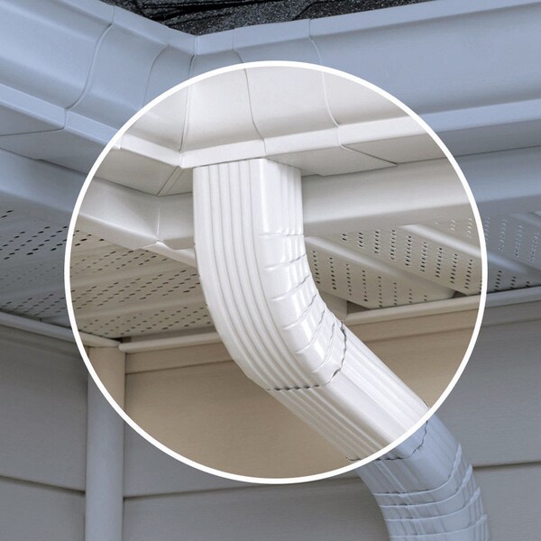 Amerimax Home Products Amerimax 2.8 in. H X 4.18 in. W X 11.5 in. L White Aluminum A Gutter Elbow - 47264