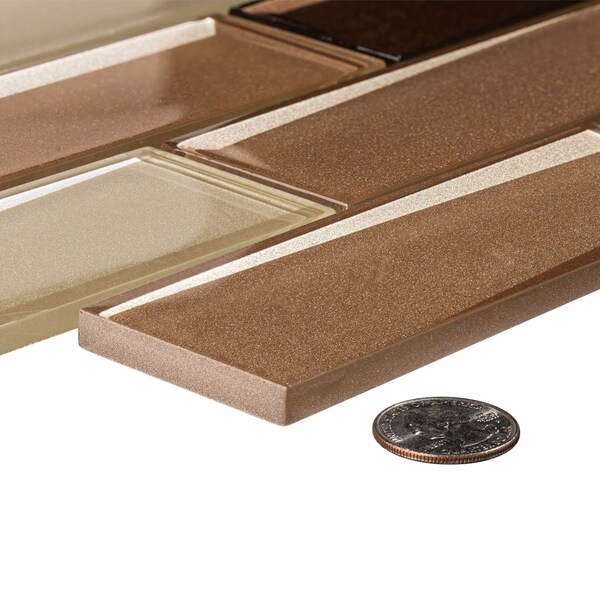 Andova Tiles Daazen 2 in. x 6 in. Glass Mosaic Wall Tile - ANDOVA TILES