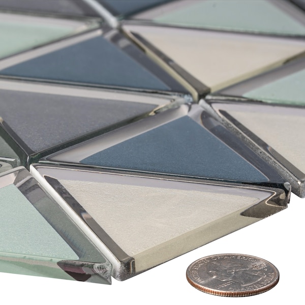 Andova Tiles SAMPLE BLEUM 3 x 3 Beveled Glass Novelty Mosaic Tile - SAM-ANDBLE284
