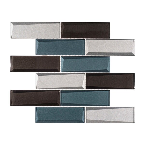 Andova Tiles SAMPLE-Daazen Borealis 2 in. x 6 in. Glass Mosaic Wall Tile - SAM-ANDDAA973
