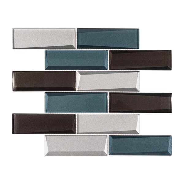Andova Tiles SAMPLE-Daazen Borealis 2 in. x 6 in. Glass Mosaic Wall Tile - SAM-ANDDAA973